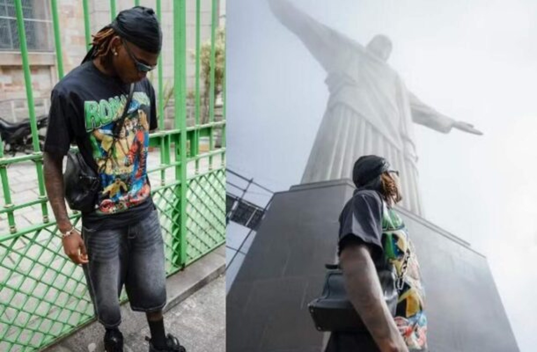 Atacante do Milan visita o Cristo Redentor com camisa de Ronaldinho Gaúcho