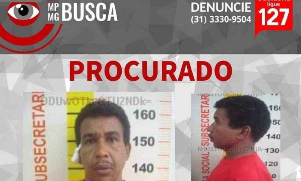 O homem foi colocado na lista dos mais procurados do Ministério Público de Minas Gerais (MPMG) nessa segunda-feira (22/7) -  (crédito: Divulgação / MPMG)