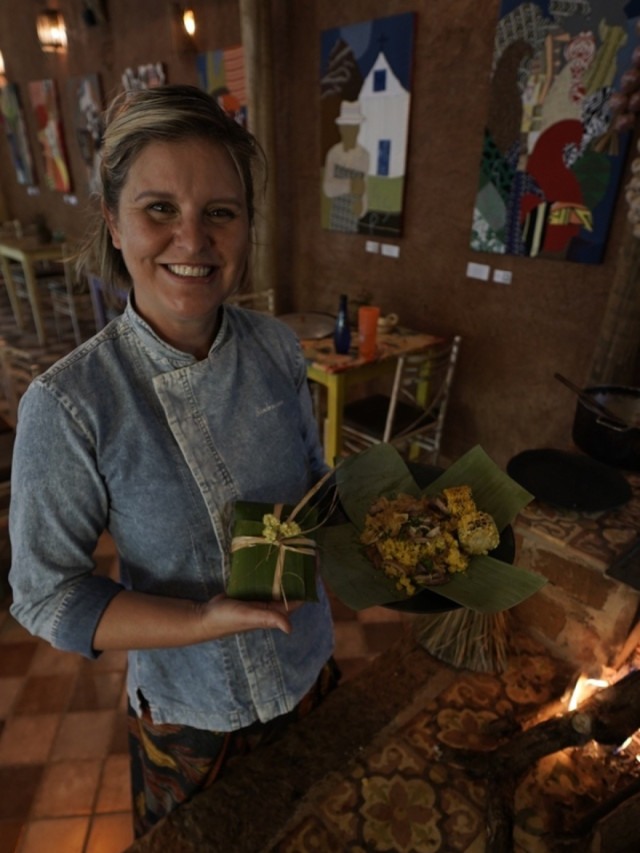  O prato "Suado Fubá", feito pela chef Sandra Antunes, se inspira na vida de pessoas que passam dificuldade e têm que se virar     