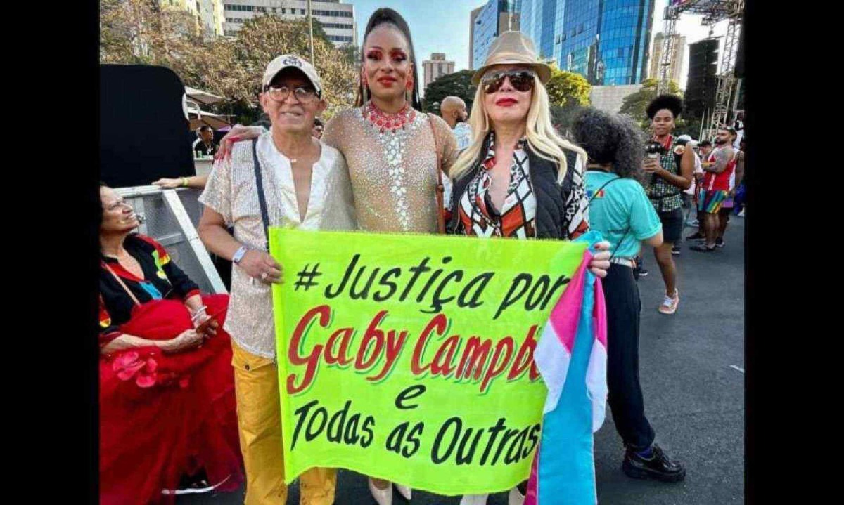 A diretora estadual de Políticas de Diversidade de Minas Gerais, Walkiria La Roche, manifestou por Justiça pela amiga Gabi Campbel na Parada LGBTI+ -  (crédito: Arquivo pessoal/Reprodução)