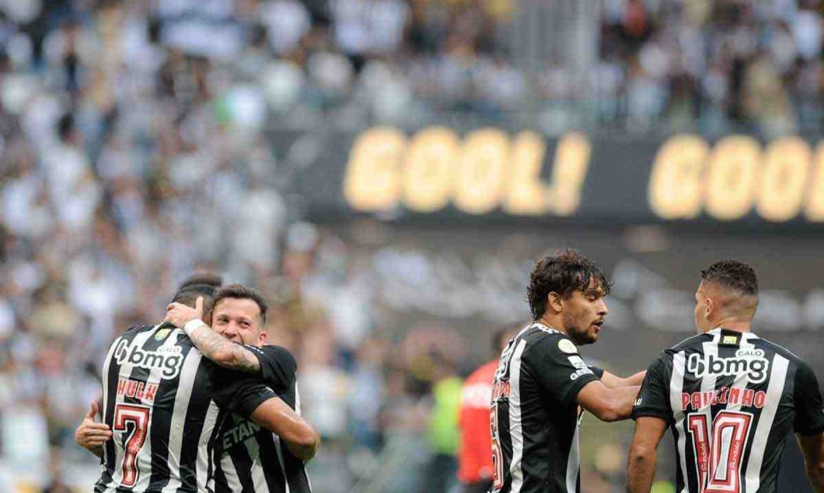 Na última rodada do Brasileiro, o Atlético fez 2 a 0 no Vasco, na Arena MRV, e praticamente definiu o placar ainda no primeiro tempo -  (crédito: Alexandre Guzanshe/EM/D.A. Press)