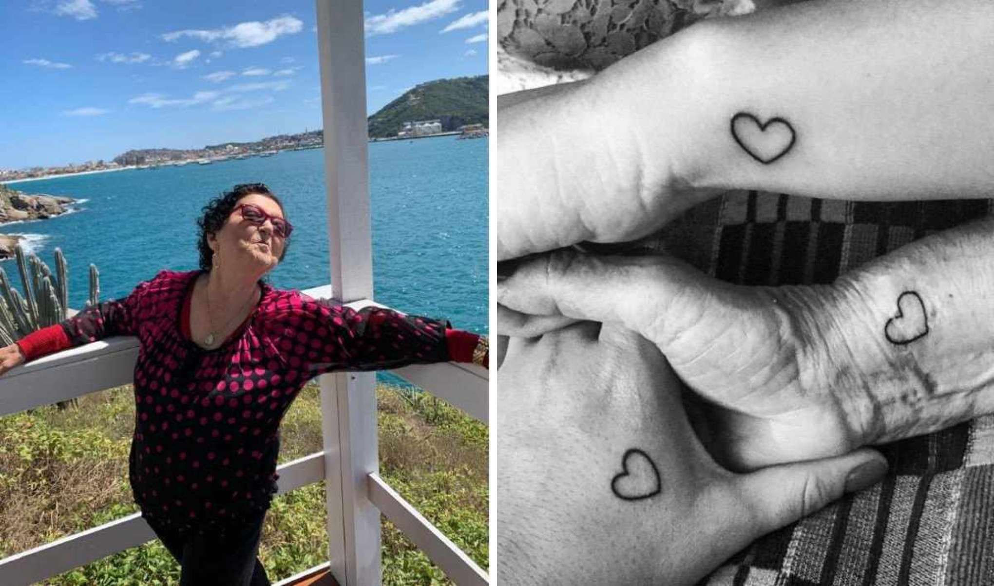 Vovó Dulce e uma de suas tatuagens