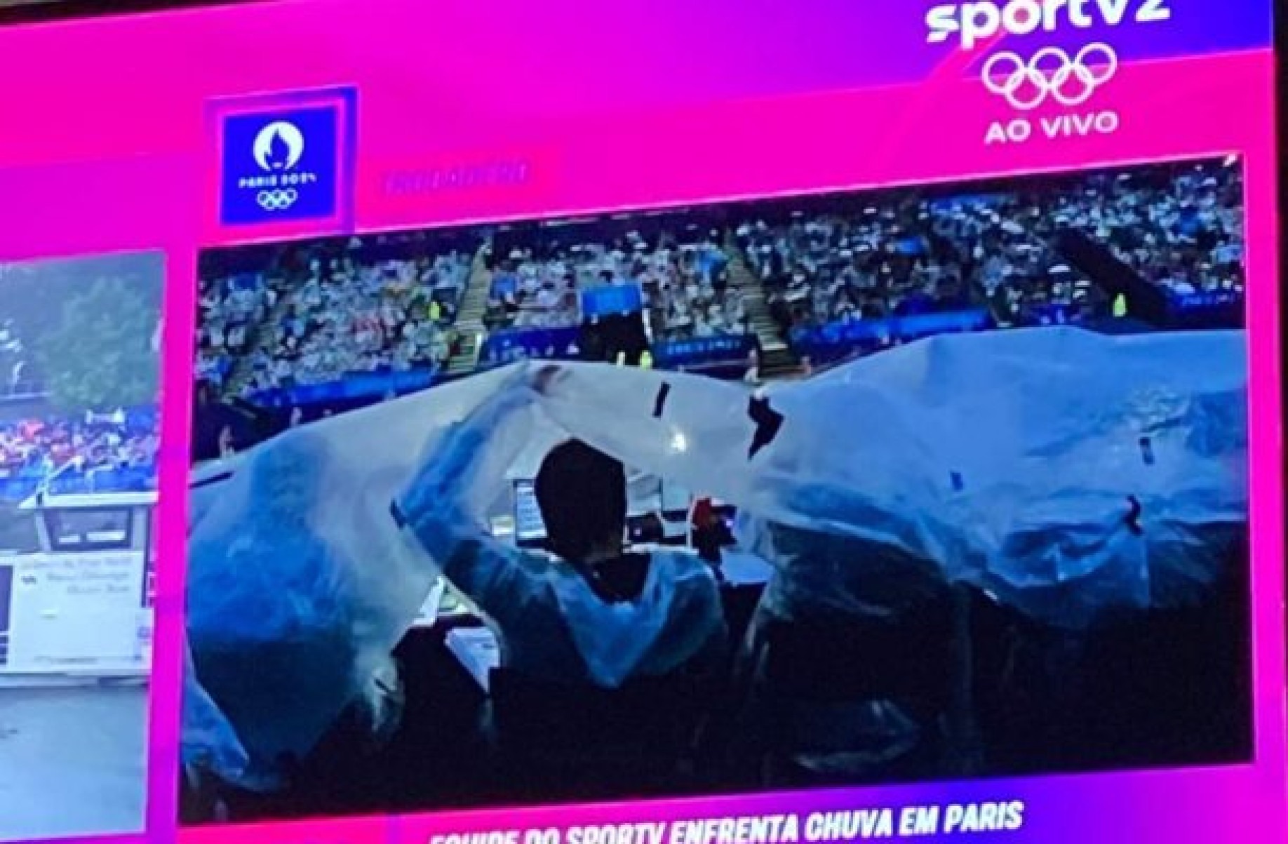 Jogos Olímpicos: SporTV e Globo registram perrengue com chuva em Paris