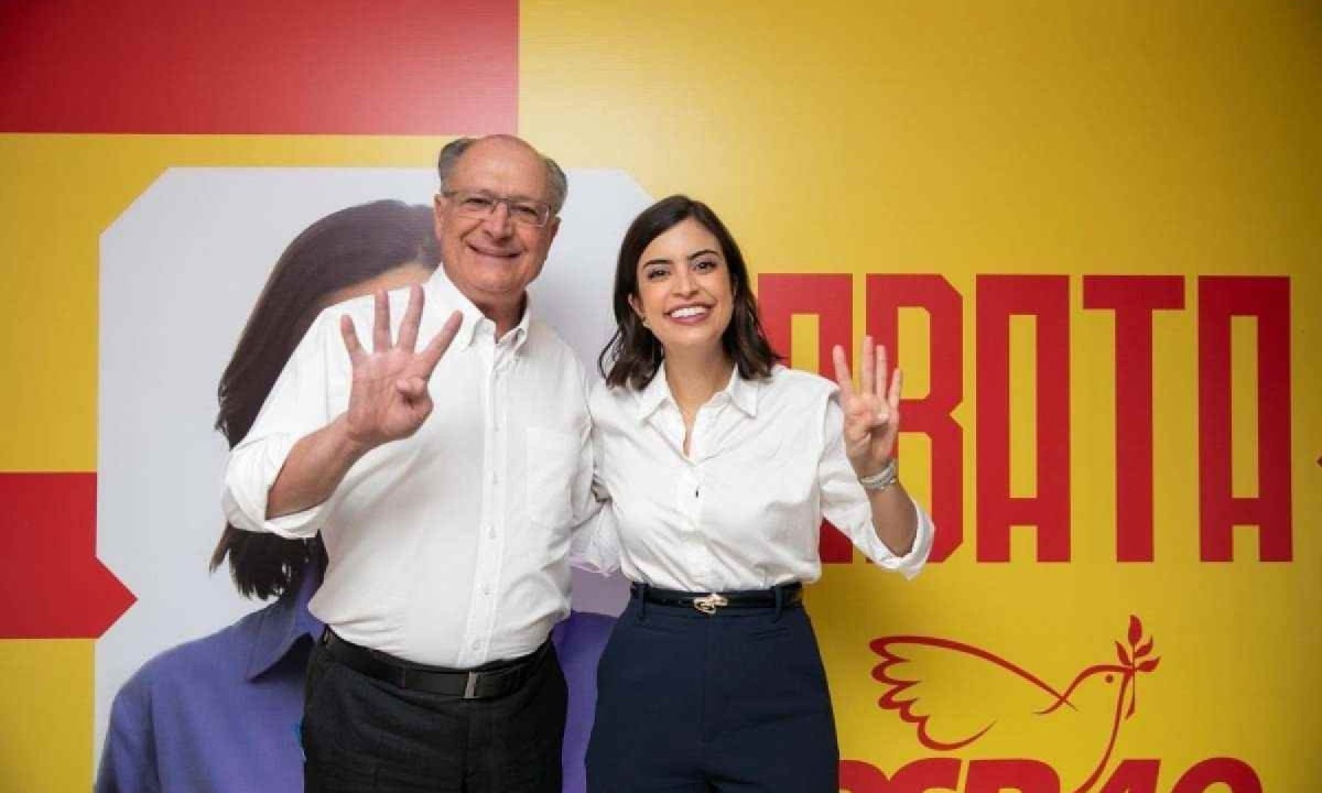 A candidatura da deputada Tabata Amaral à prefeitura de São Paulo foi oficializada este sábado e contou com a presença do vice-presidente Geraldo Alckmin -  (crédito: Reprodução / Redes Sociais)