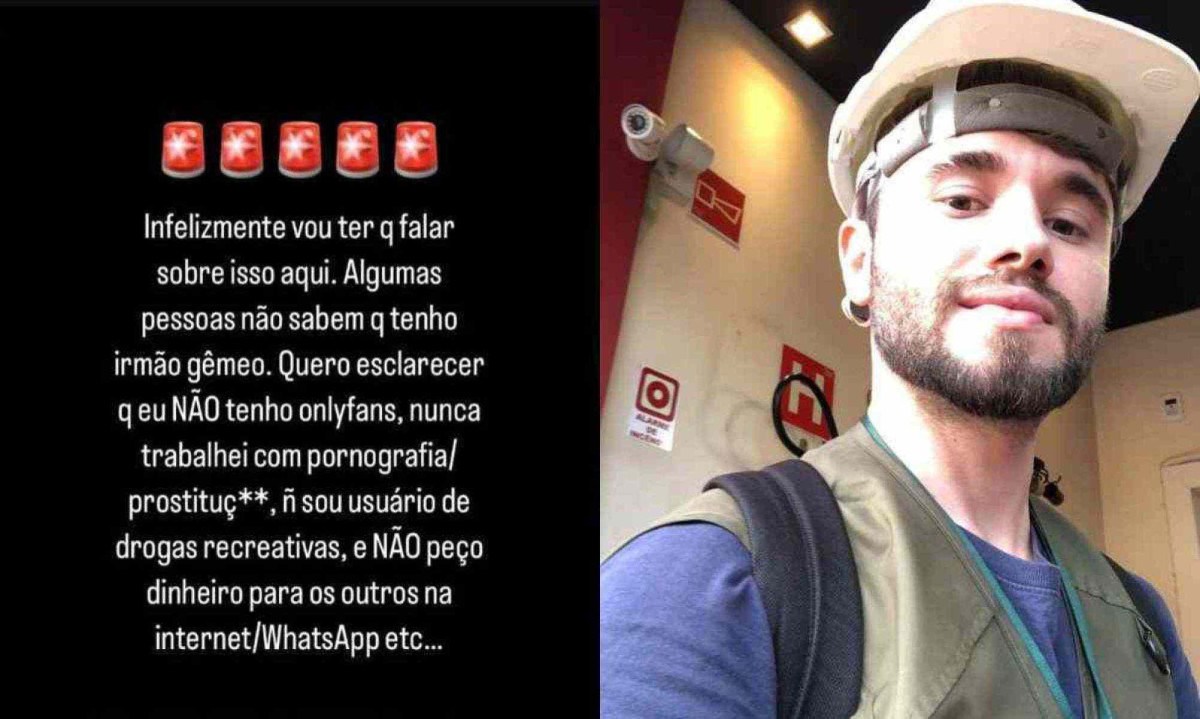 Engenheiro reclama de irmão gêmeo que se passa por ele nas redes sociais -  (crédito: Reprodução/Redes sociais)