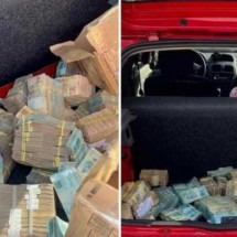 Policiais encontram R$ 1 milhão em porta-malas de carro abandonado - Divulgação/Polícia Militar