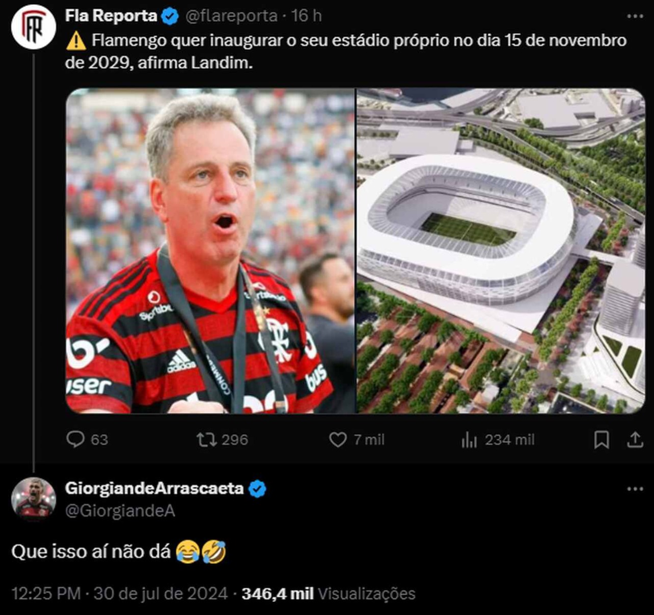 Arrascaeta reage à data de inauguração do estádio do Flamengo