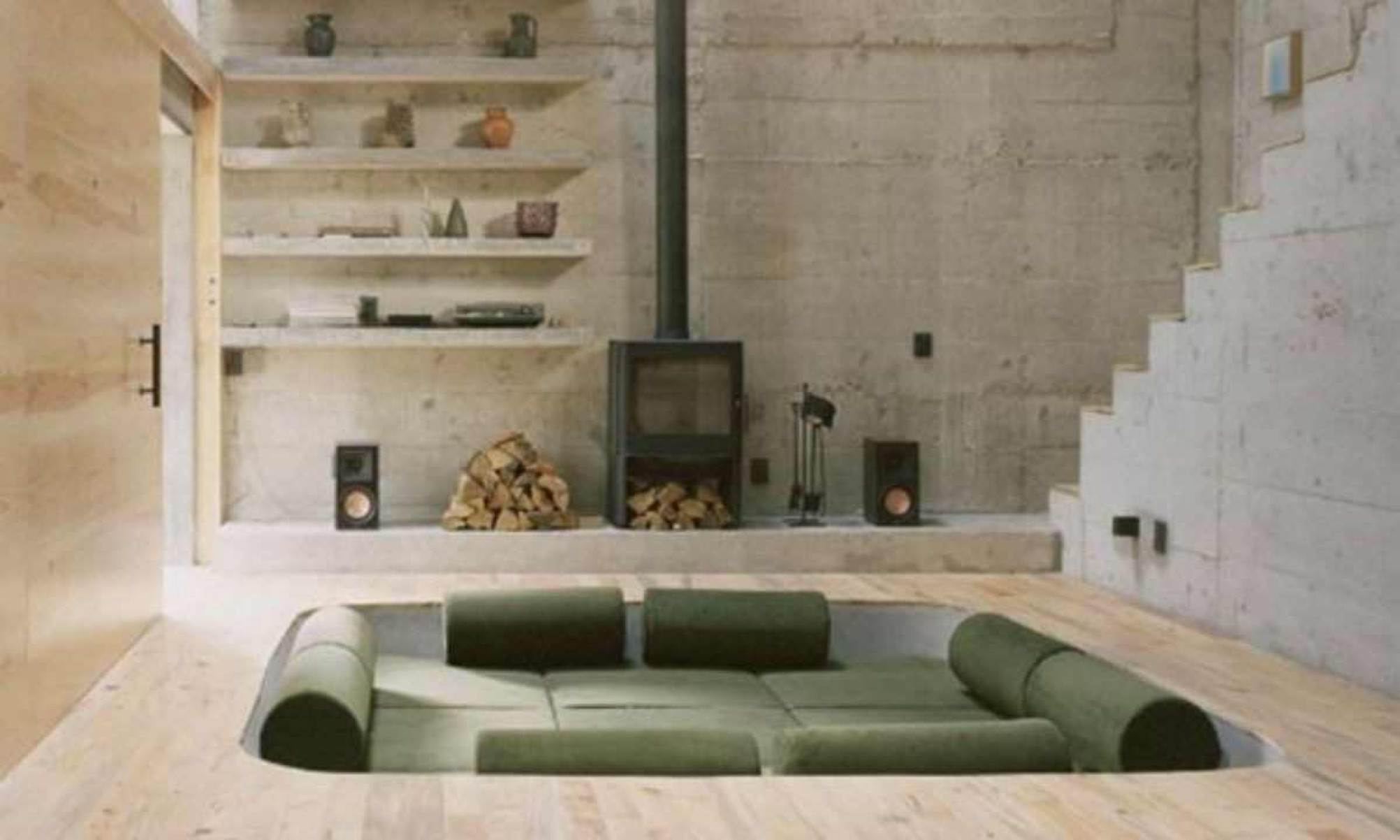 O Conversation Pit é um espaço projetado abaixo do nível do chão do ambiente, especial para uma boa conversa