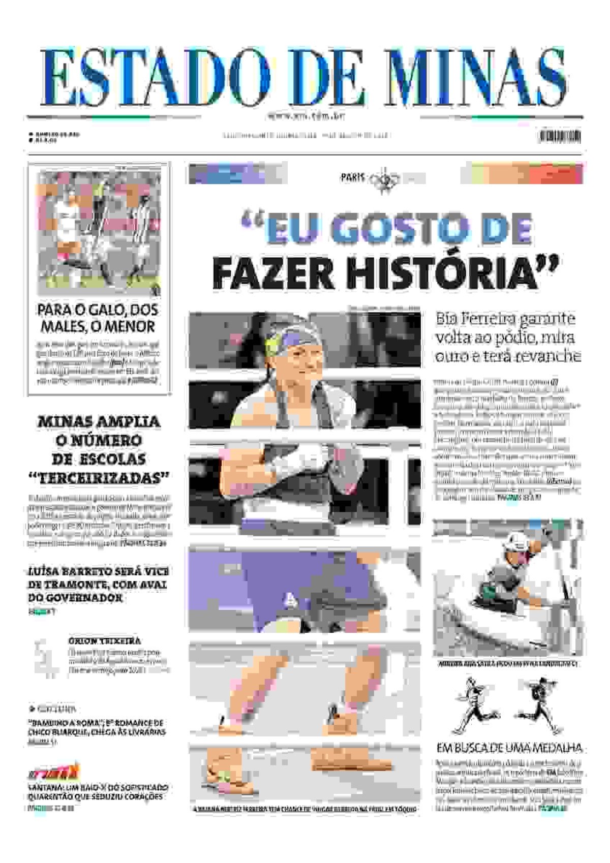 Capa impressa do EM de 01/8/2024