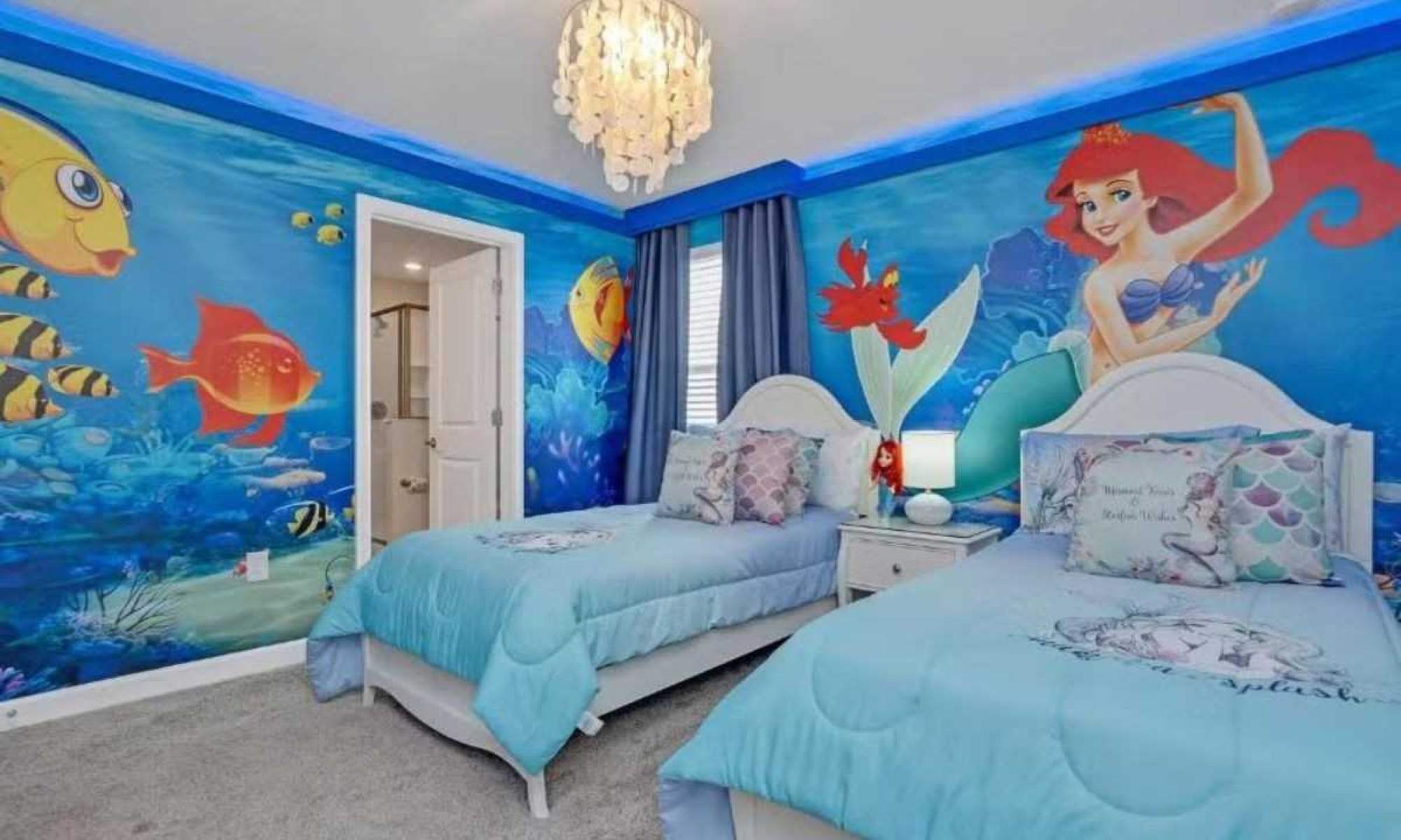 O quarto da sereia Ariel é um verdadeiro encanto