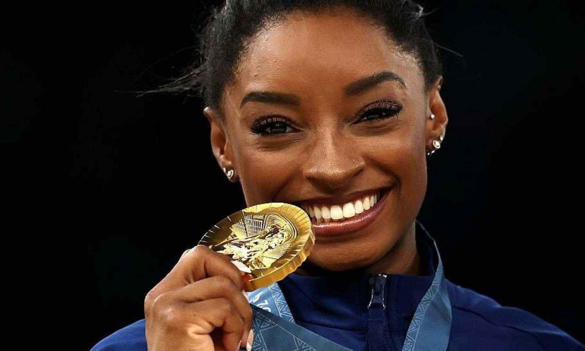 Biles e suas companheiras ganharam o ouro na final por equipes em Paris. -  (crédito: Getty Images)