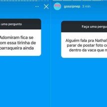 As mensagens veiculadas no perfil de fofoca usavam o nome completo da Nathalia