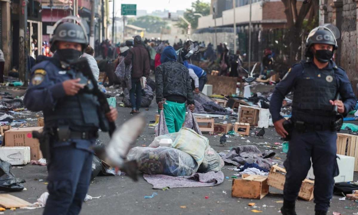 Operação policial na Cracolândia, em São Paulo -  (crédito: Danilo Verpa/Folhapress)