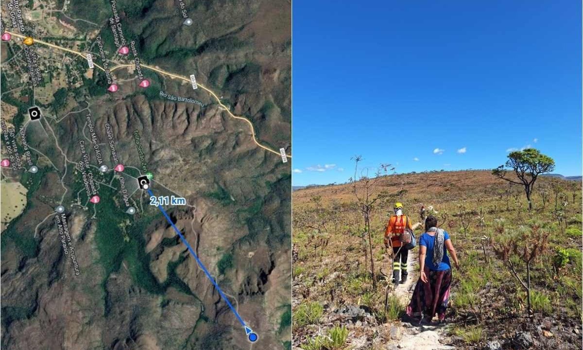 Turistas de São Paulo, que viajaram para Chapada dos Veadeiros para um evento religioso, passaram a noite no meio da mata  -  (crédito: Divulgação CBMGO)