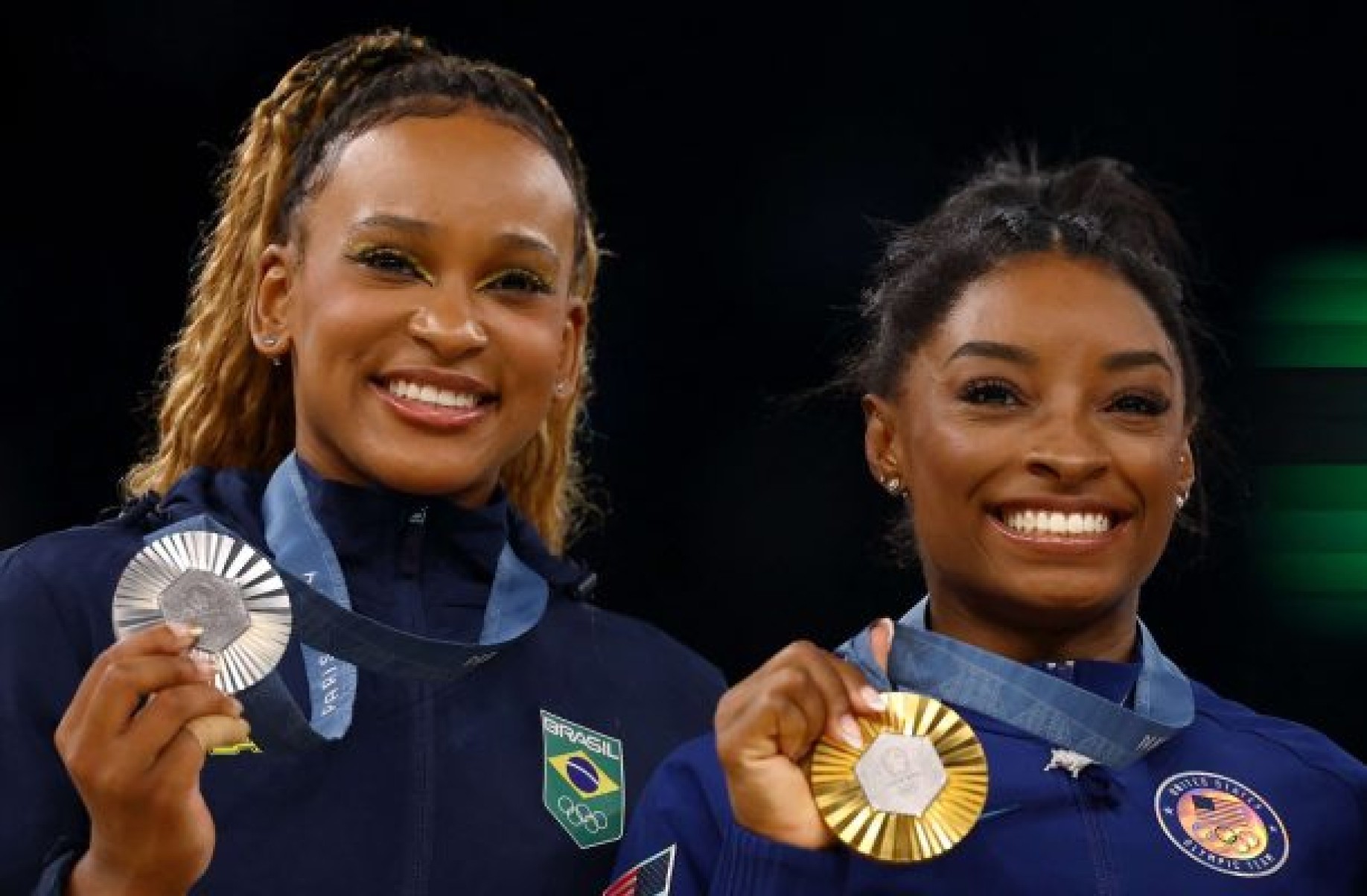 ‘Fica lá em casa’: Rebeca Andrade faz convite para Simone Biles
