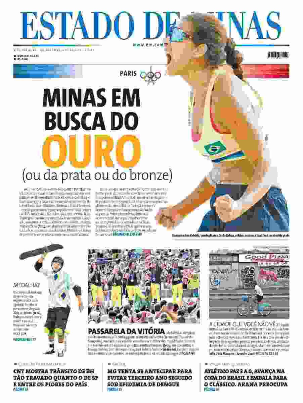 Capa impressa do EM de 8/8/2024