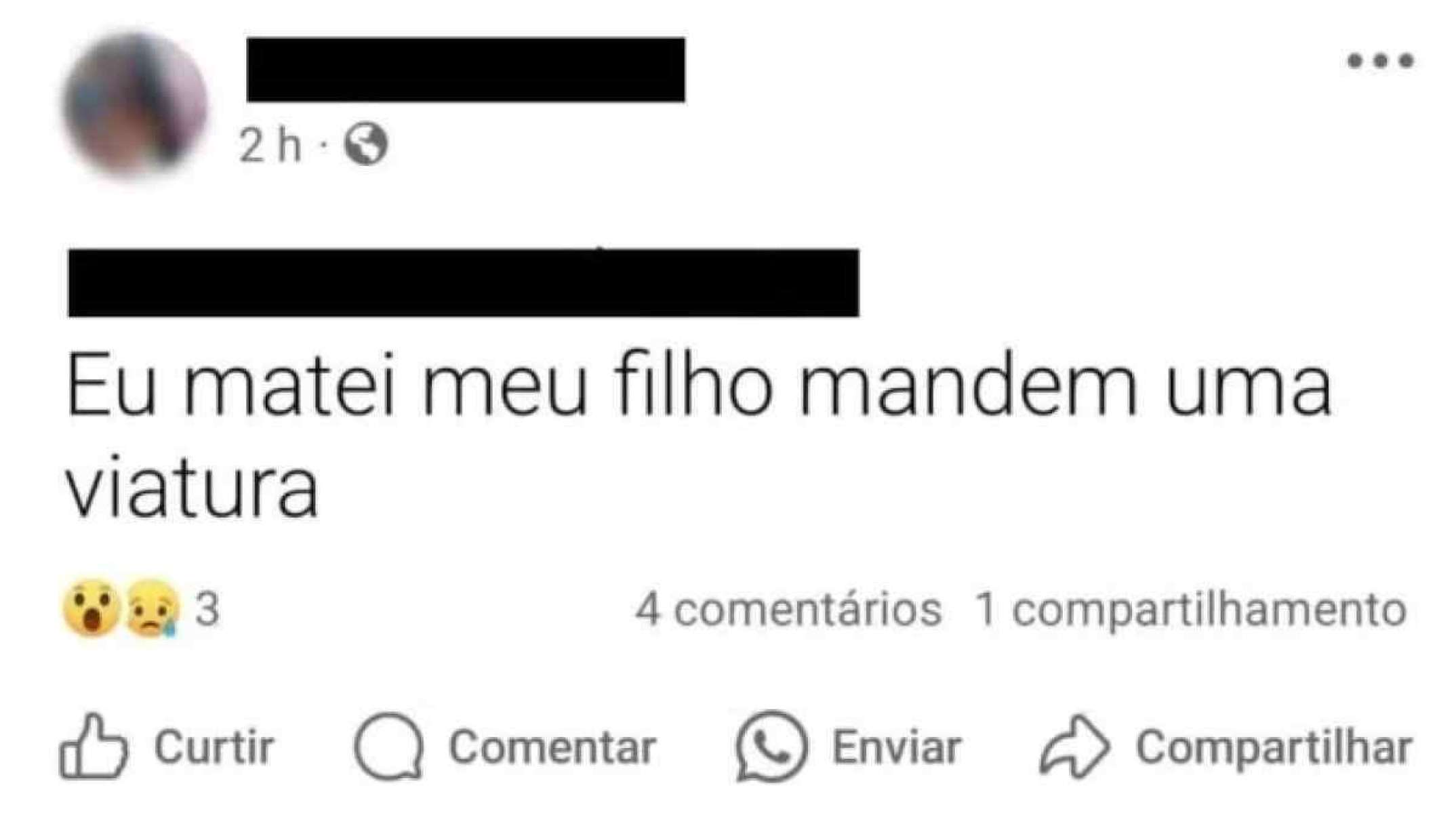 Postagem nas redes de Ana Clara, que teria matado o filho de 3 anos Postagem nas redes de Ana Clara, que teria matado o filho de 3 anos