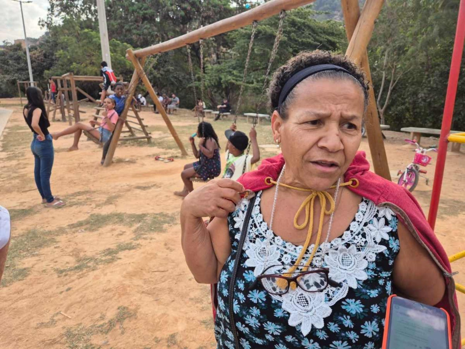 A professora Ana de Fátima Pires foi com a família aproveitar as atrações do festival