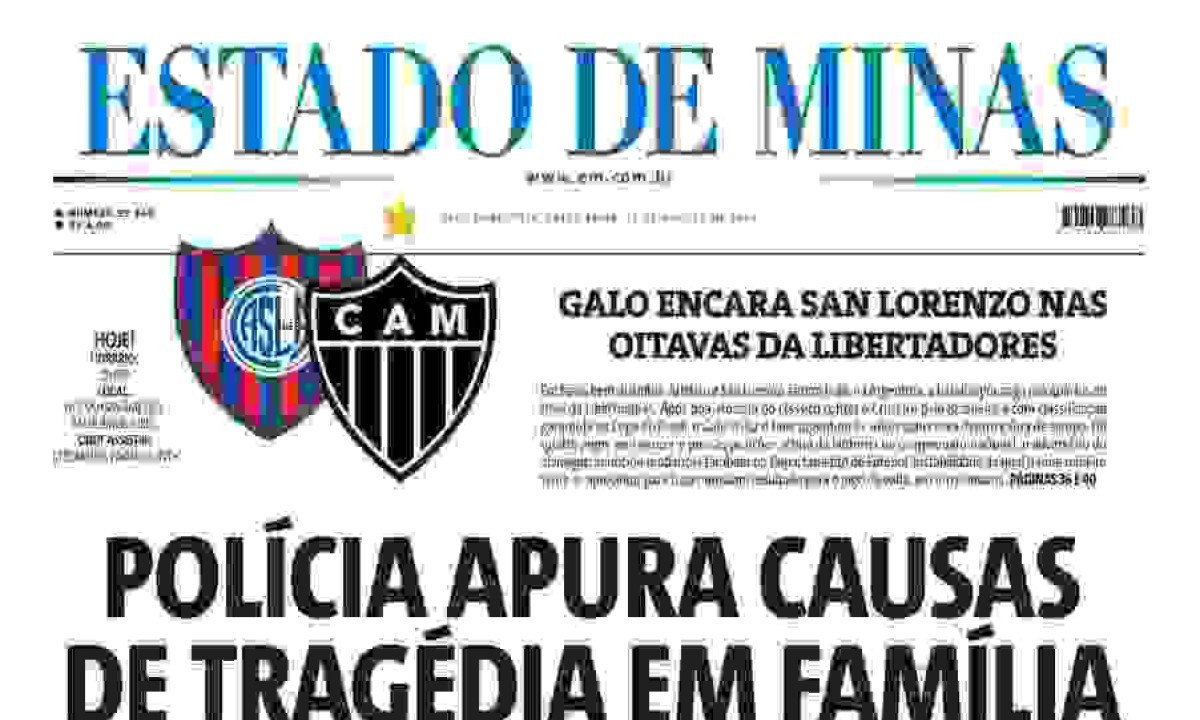  ESTADO DE MINAS -  (crédito: CAPA DO ESTADO DE MINAS)