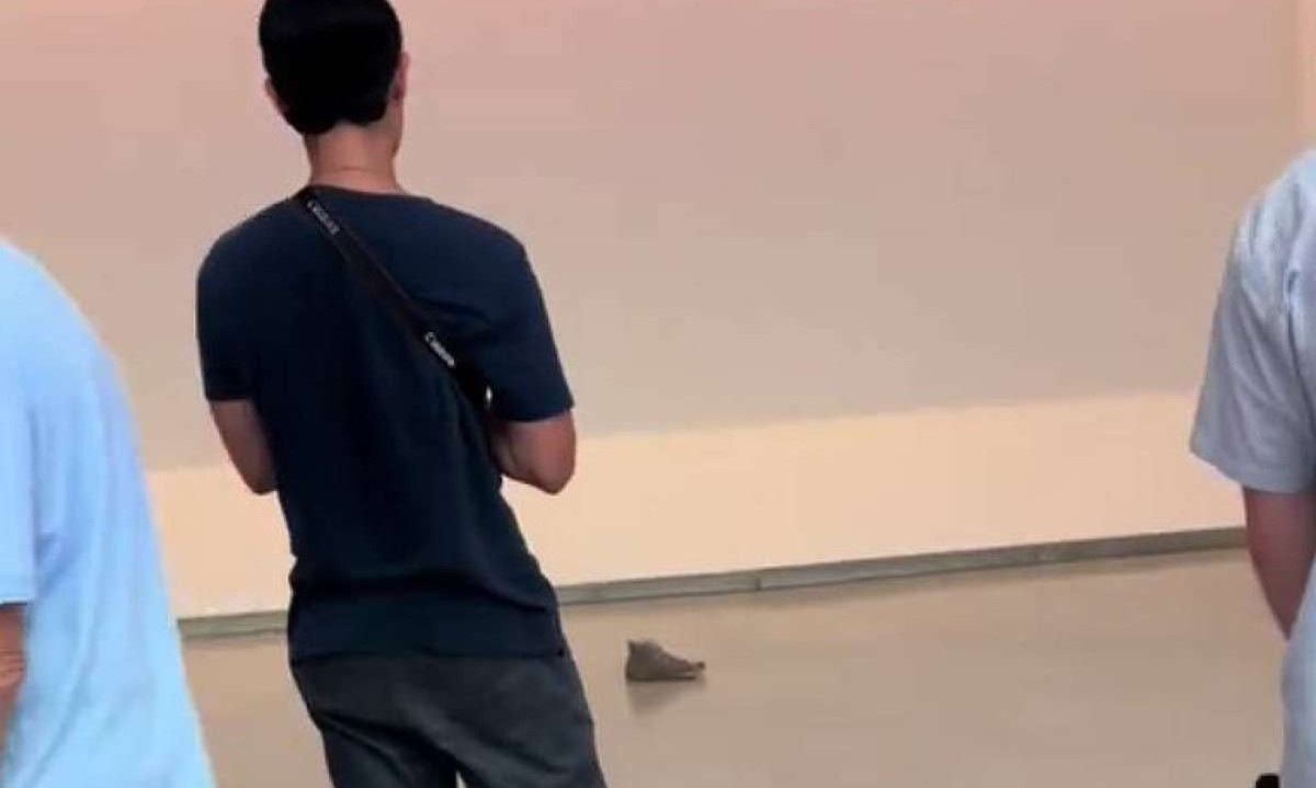 Jovem deixa têns em museu e 'vira' atração -  (crédito: Reprodução/Tiktok)