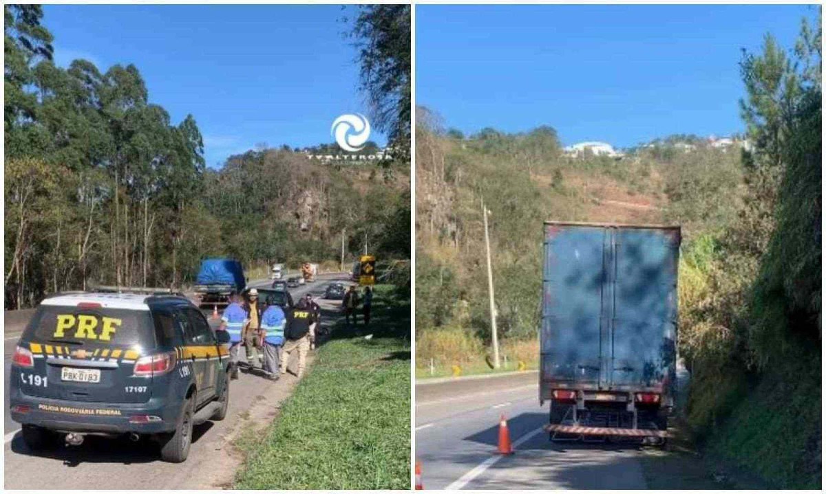 Acidentes aconteceram na altura do KM 794 da rodovia -  (crédito: TV Alterosa - Zona da Mata/Reprodução)