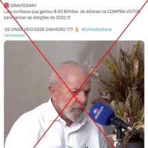 É falso que Lula confessou em entrevista ter gasto US$ 60 bilhões "comprando votos" em eleição - Frame de vídeo do Youtube com entrevista do presidente Lula