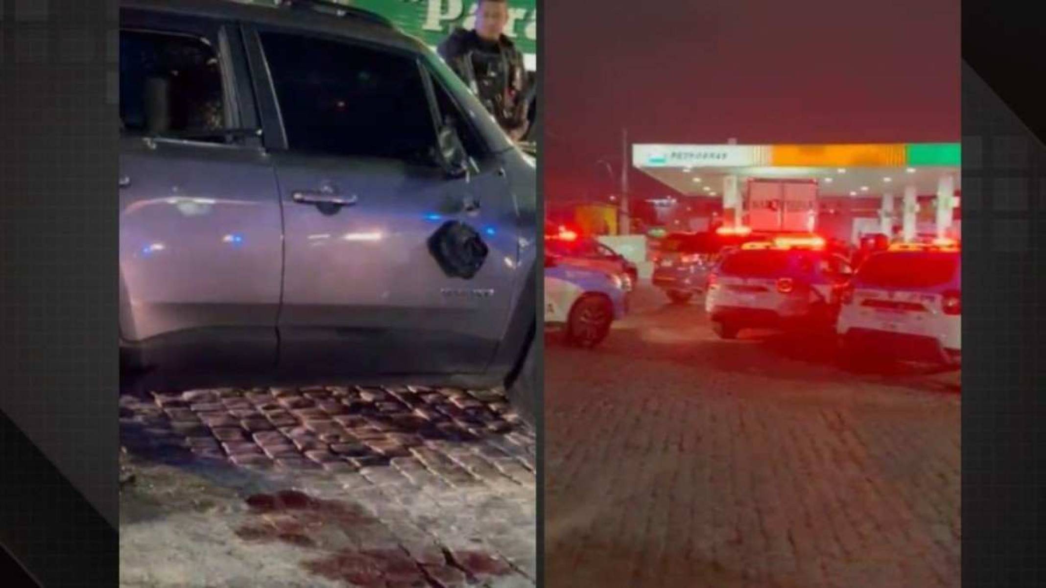 Perseguição com tiroteio termina com carro fuzilado e bandido baleado na Baixada -  (crédito: Reprodução/Redes sociais)