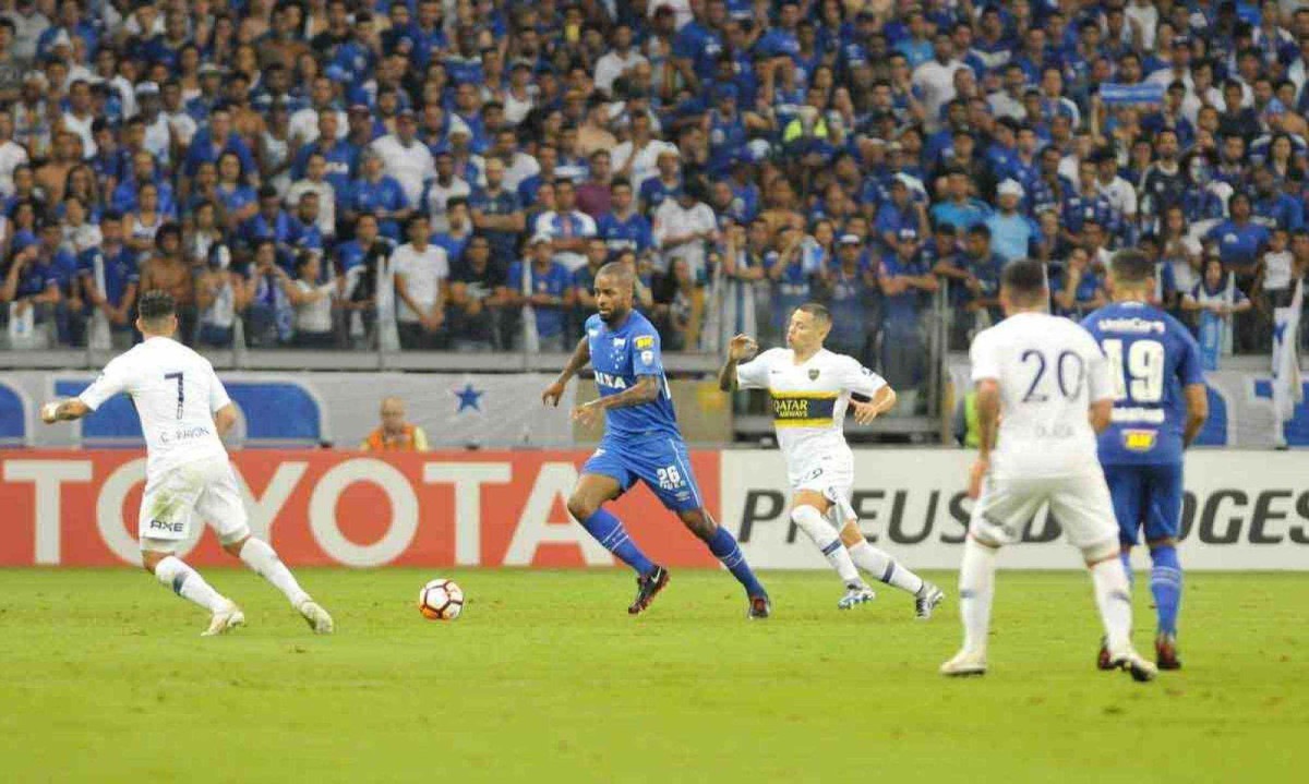 No último mata-mata entre Cruzeiro e Boca Juniors, pelas quartas da Libertadores de 2018, o time argentino levou a melhor, após vencer por 2 a 0 em Buenos Aires e empatar por 1 a 1 no Mineirão -  (crédito: Juarez Rodrigues/EM/D.A Press – 5/10/18)