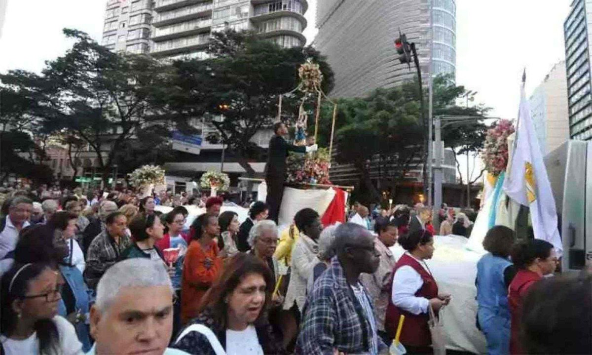 Procissão da Assunção de Nossa Senhora em BH em 2019 -  (crédito: Alexandre Guzanshe/EM/D.A Press)