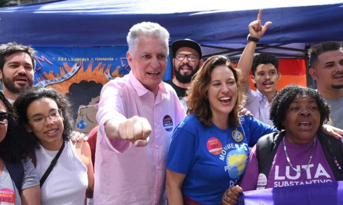 Rogério e Bella encontraram apoiadores nesta sexta-feira (16/8) -  (crédito: Gladyston Rodrigues/EM/D.A Press)