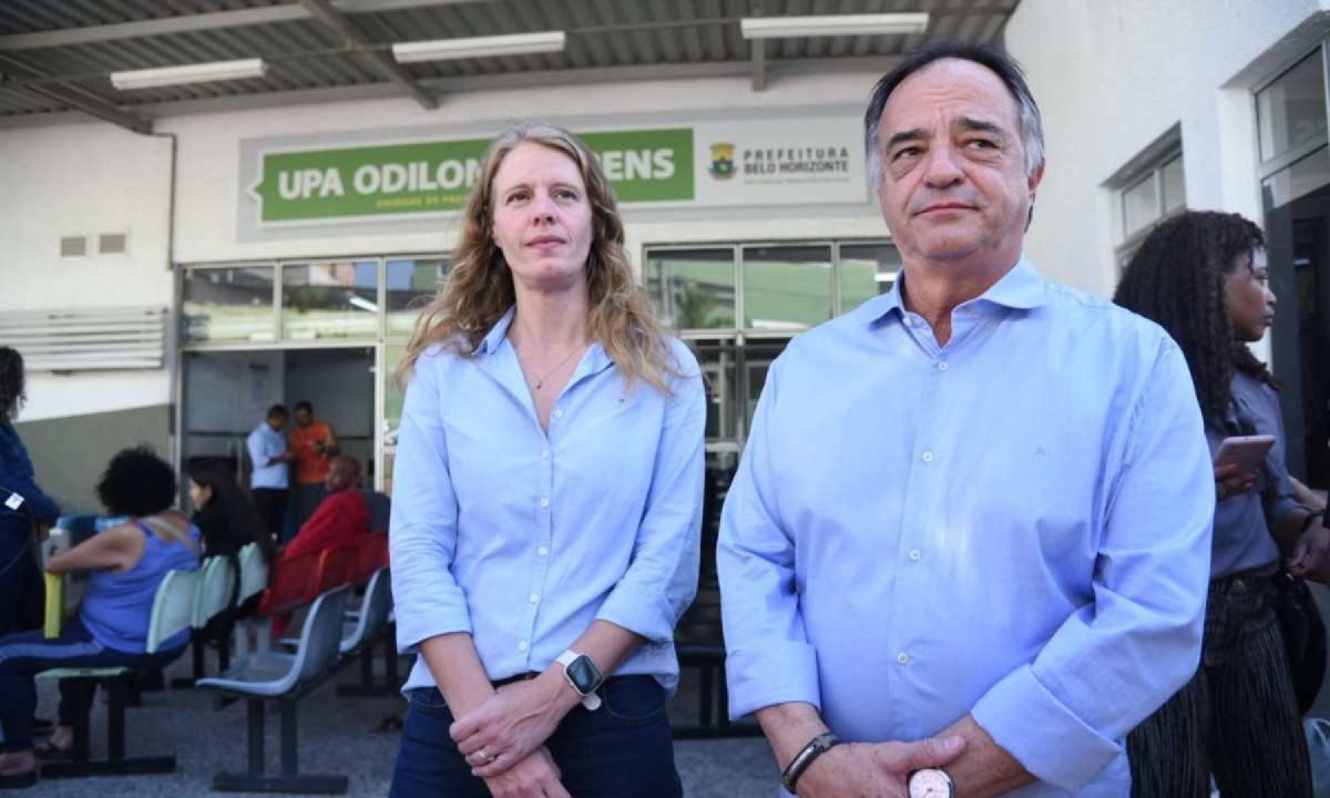 Mauro Tramonte e Luísa Barreto abriram campanha com visita à UPA Odilon Behrens -  (crédito: Gladyston Rodrigues/EM/D.A Press)