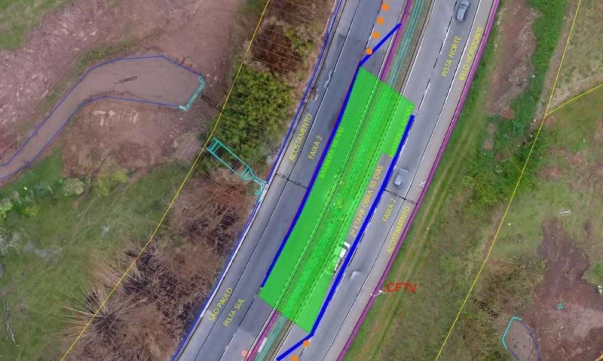 O trecho interditado fica em região entre Camanducaia (km 905) e Cambuí (909) da BR-381 -  (crédito: Reprodução / Arteris Fernão Dias)