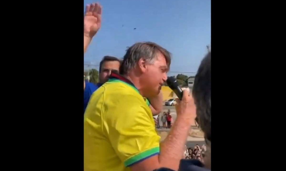 Ex-presidente Jair Bolsonaro foi atacado por abelhas durante discurso para apoiadores no Rio Grande do Norte -  (crédito: Reprodução/Redes Sociais)