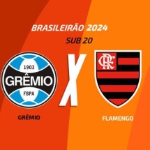 Grêmio e Flamengo se enfrentam neste sábado pelo Brasileirão Sub-20 -  (crédito: Foto: Arte/Jogada10)