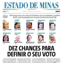 Confira a capa do Estado de Minas do dia 19/08/2024 - CAPA DO ESTADO DE MINAS