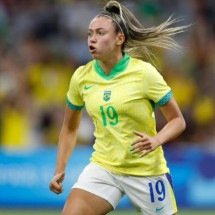 Priscila durante a comemoração do gol contra a Espanha -  (crédito: Foto: Divulgação/CBF)