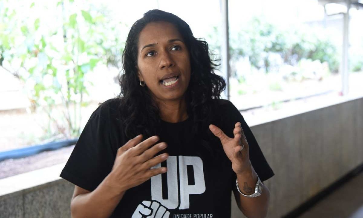 Candidata da Unidade Popular, Indira Xavier foi sabatinada pelo Estado de Minas -  (crédito:  Gladyston Rodrigues/EM/D.A. Press)