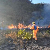 Serra da Moeda em chamas: militares farão sobrevoo para mapear focos - Divulga&ccedil;&atilde;o/CBMMG