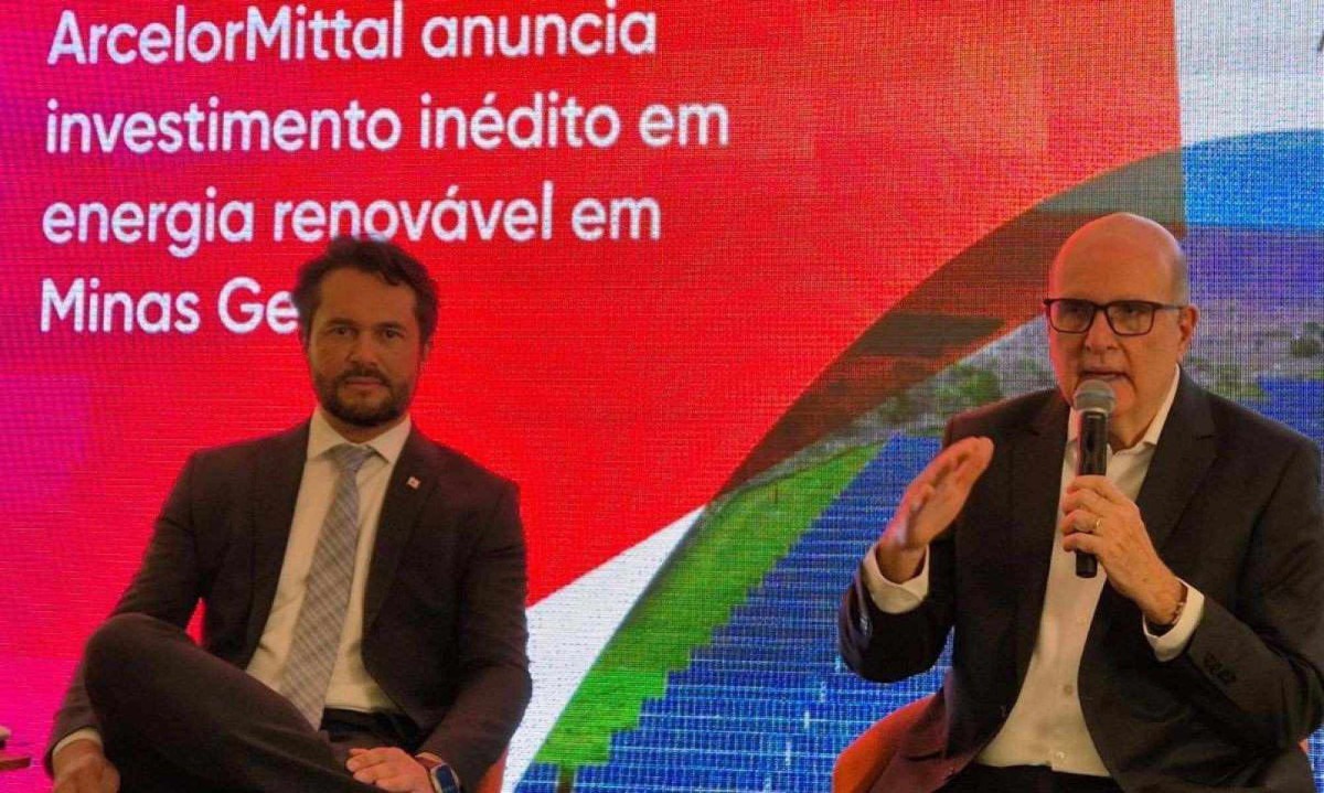 Fernando Passalio, secretário de Desenvolvimento Econômico do Estado de Minas Gerais, e Jefferson De Paula, presidente da ArcelorMittal Brasil -  (crédito: Jair Amaral/EM/D.A Press)