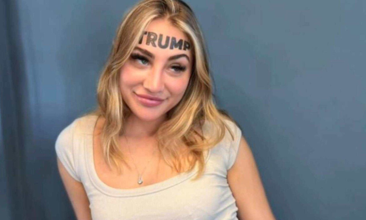 Modelo tatuou nome de Trump na testa -  (crédito: Reprodução/Instagram)