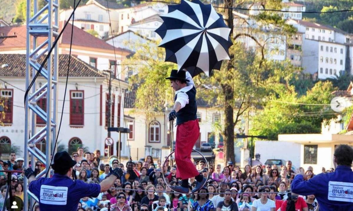 Início do Festival Mundial de Circo, previsto para 10 de setembro em seis cidades de Minas, foi adiado porque a Secult não deu resposta aos produtores sobre pedido de readequação de projeto -  (crédito: André Fossati/divulgação)