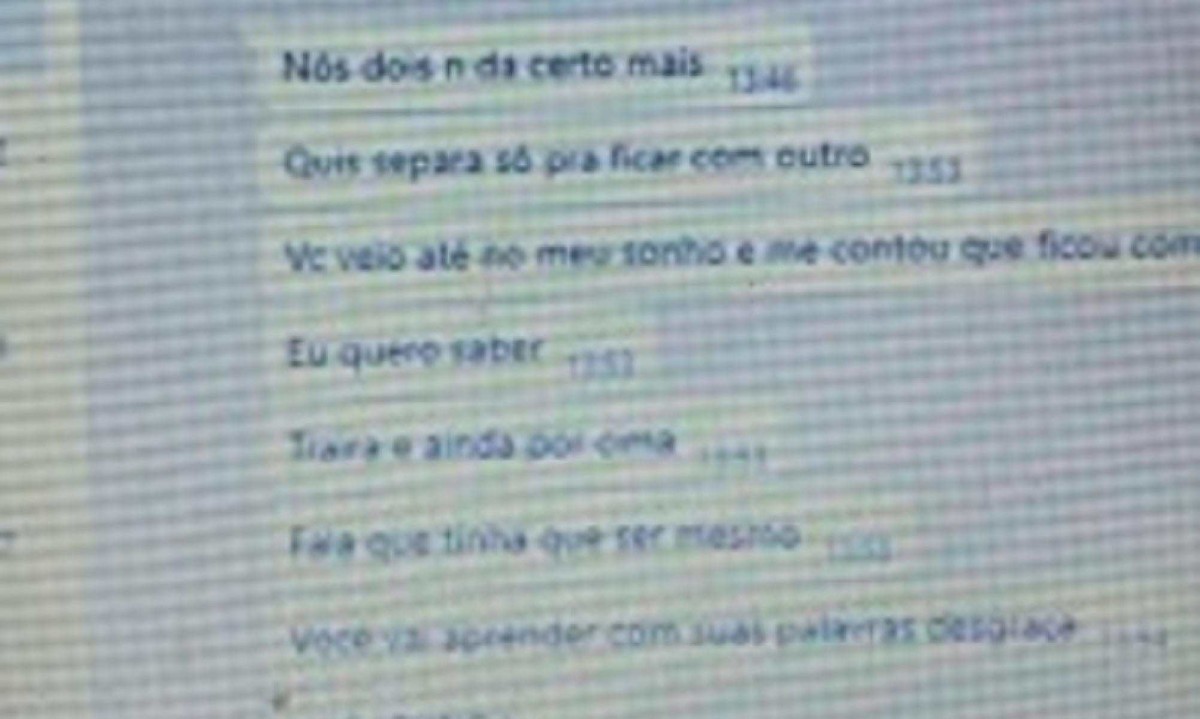 Homem amea&ccedil;a a ex-namorada por mensagens -  (crédito: Reprodu&ccedil;&atilde;o/Arquivo pessoal)