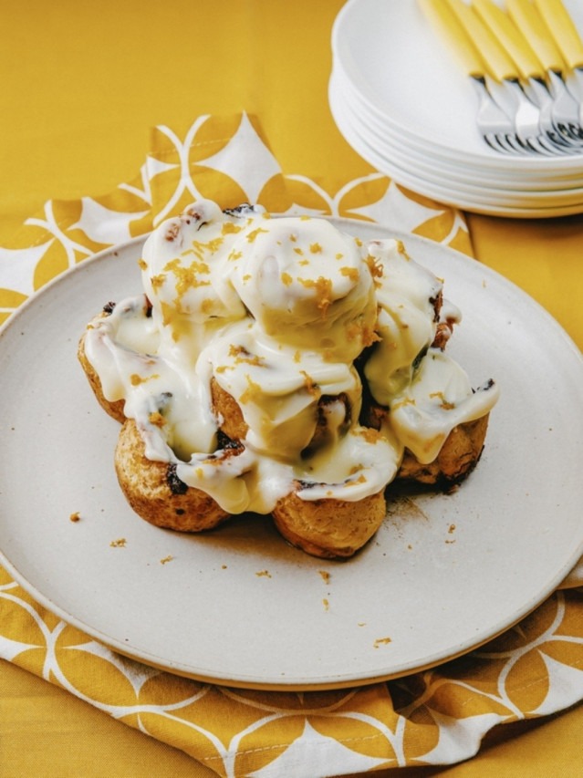 Cinnamon Rolo de pão de queijo