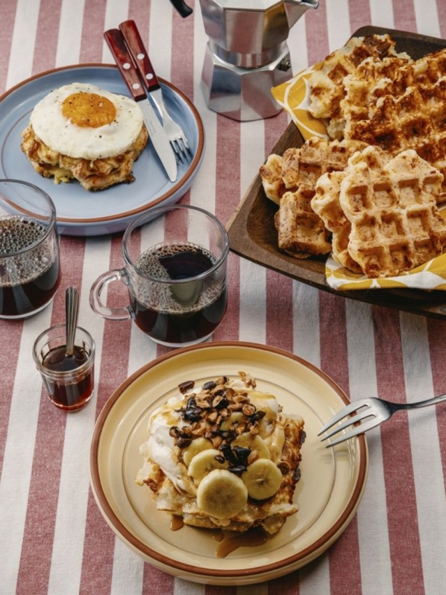 Waffle de pão de queijo, receita de Erik Nako