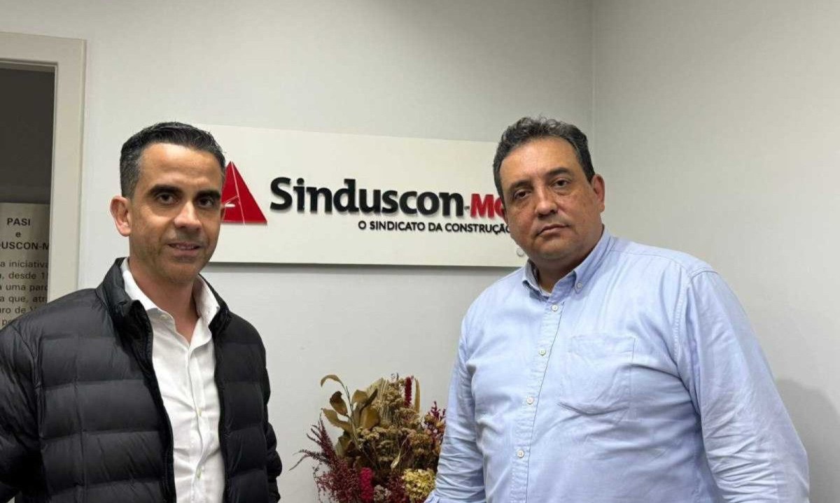 Vice-presidente, Bruno Magalhães, e o presidente, Raphael Lafetá: nova direção do Sinduscon-MG -  (crédito: Divulgação)