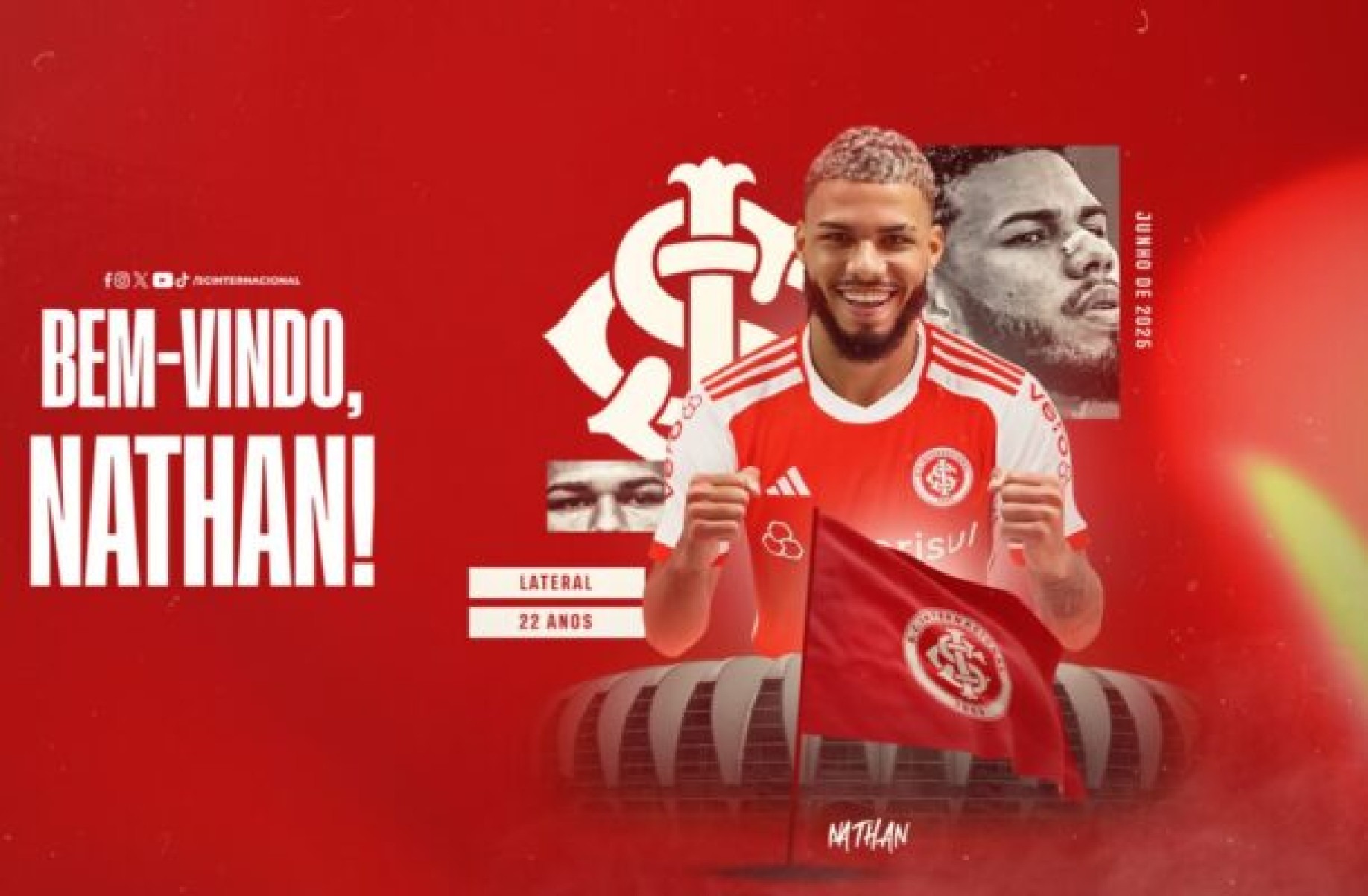 Inter anuncia a contratação do lateral Nathan, do Santos