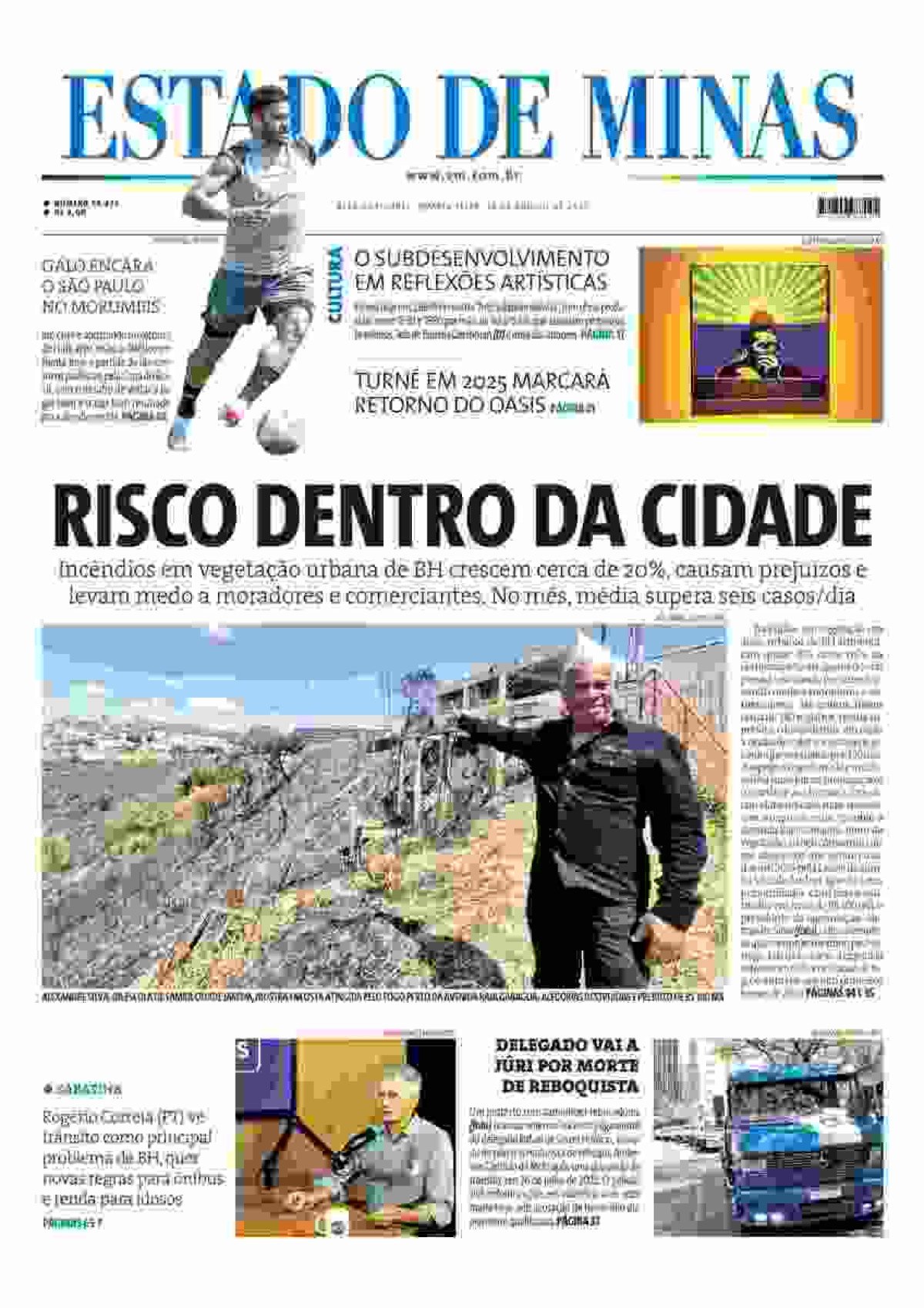 Confira a capa do Estado de Minas do dia 28/08/2024