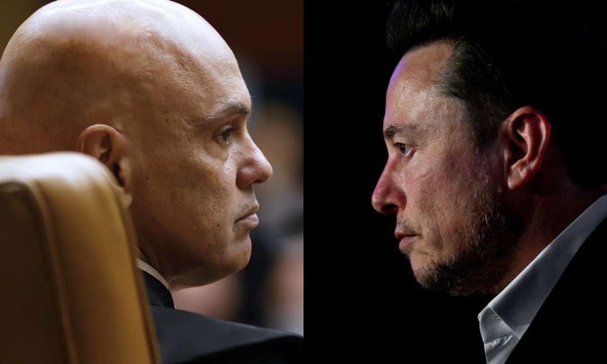 Alexandre de Moraes e Elon Musk -  (crédito: Rosinei Coutinho/SCO/STF - AFP)