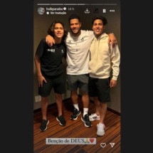 Hulk encontrou com os filhos na concentração do Atlético -  (crédito: Foto: Reprodução / Instagram)