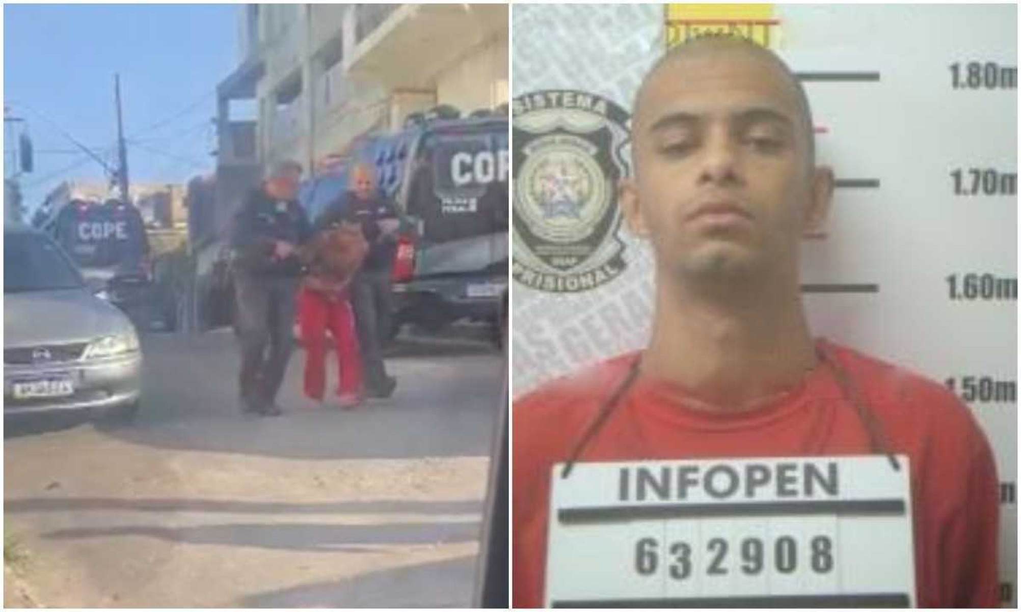 Detento que fugiu de viatura em Contagem é recapturado